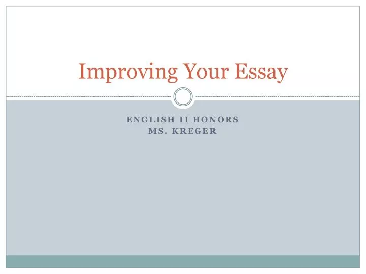 improving your essay