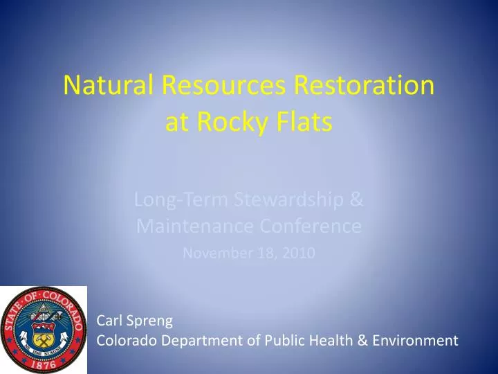 natural resources restoration at rocky flats