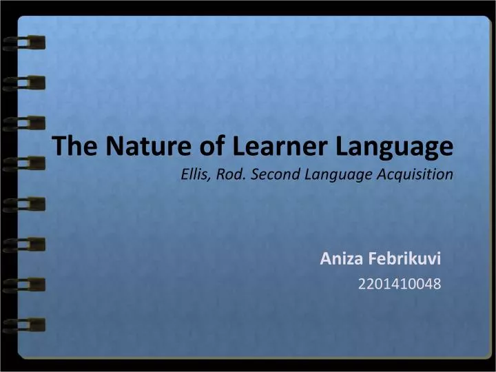 the nature of learner language ellis rod second language acquisition
