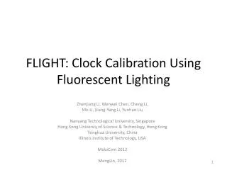 FLIGHT: Clock Calibration Using Fluorescent Lighting