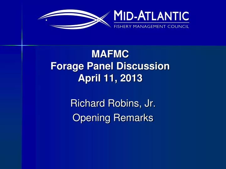 mafmc forage panel discussion april 11 2013