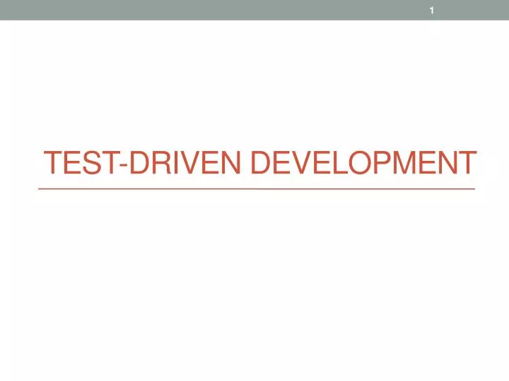 test driven development