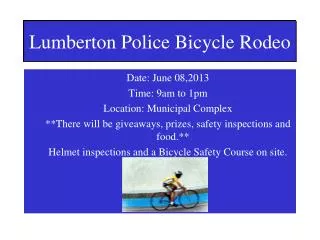 Lumberton Police Bicycle Rodeo