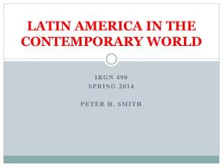 LATIN AMERICA IN THE CONTEMPORARY WORLD