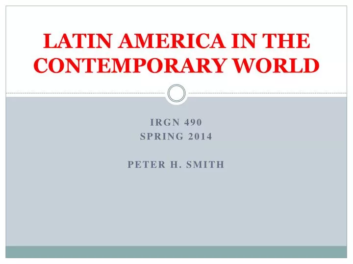 latin america in the contemporary world