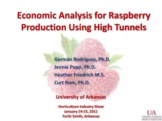 Economic Analysis for Raspberry Production Using High Tunnels