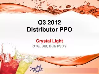 Q3 2012 Distributor PPO