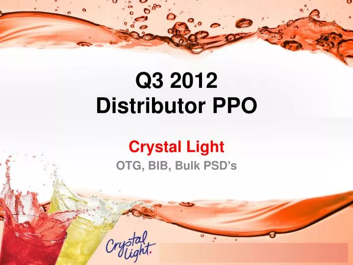 q3 2012 distributor ppo