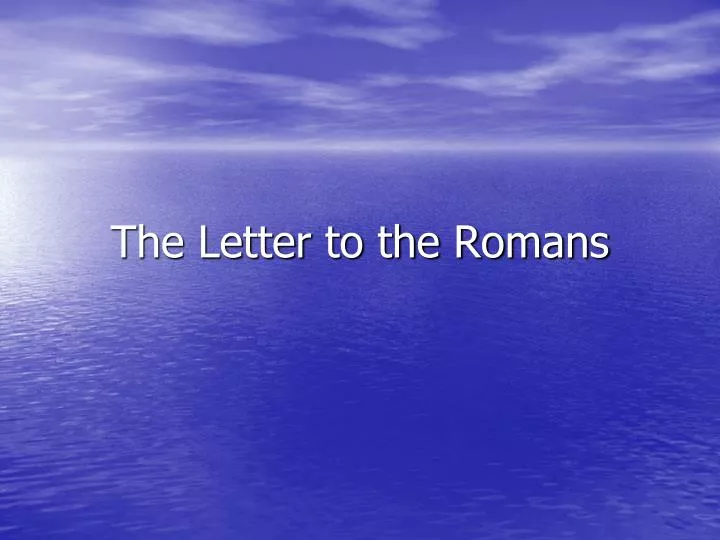 the letter to the romans