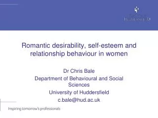 Romantic desirability, self-esteem and relationship behaviour in women