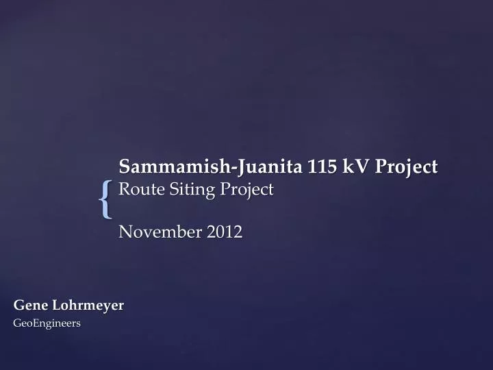sammamish juanita 115 kv project route siting project november 2012