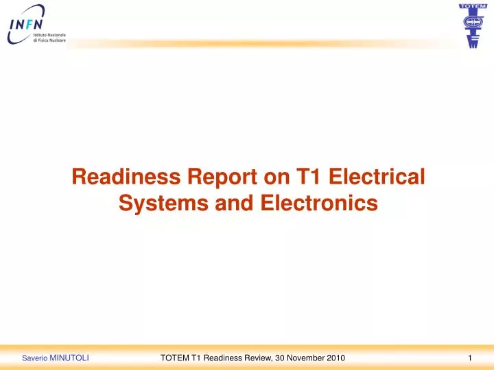 readiness report on t1 electrical systems and electronics