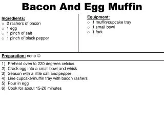 Bacon And Egg Muffin