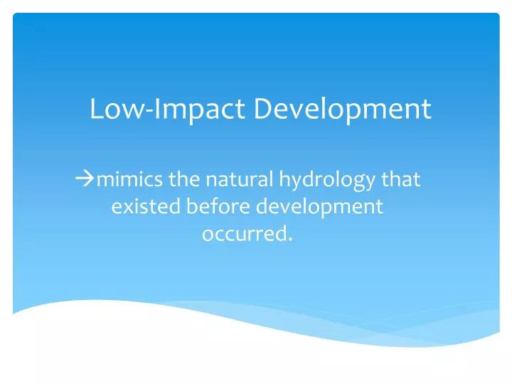 low impact development