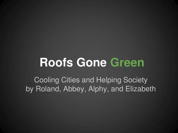 roofs gone green