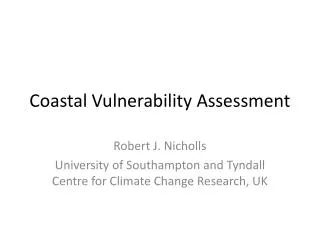 Coastal Vulnerability Assessment