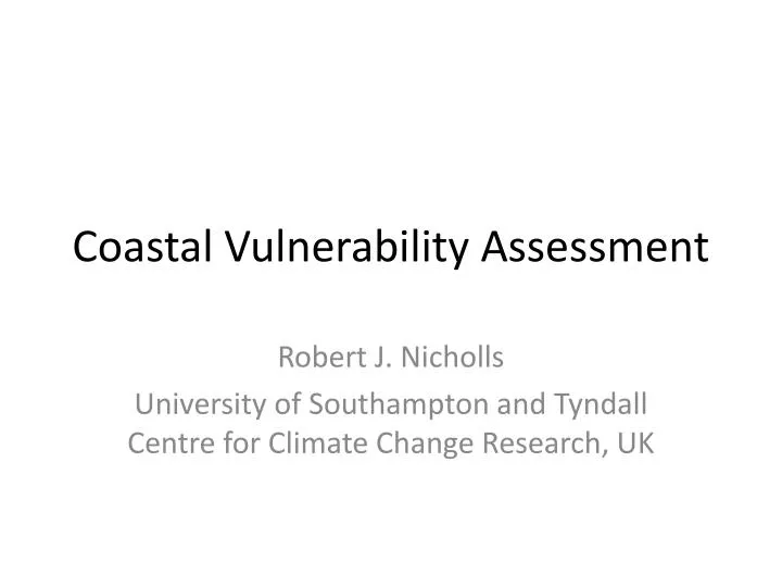 coastal vulnerability assessment
