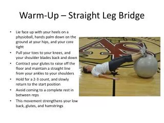 Warm-Up – Straight Leg Bridge