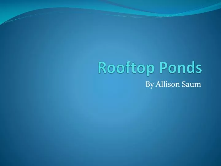 rooftop ponds