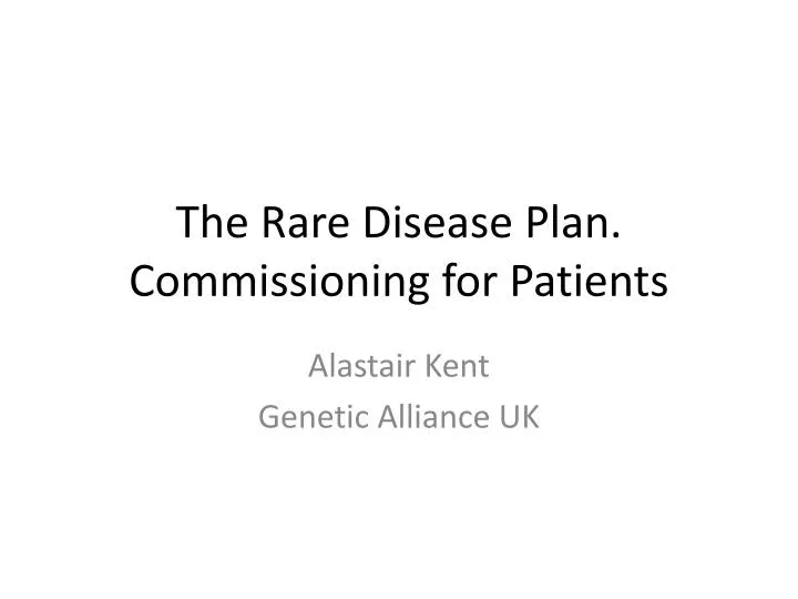 the rare disease plan commissioning for patients