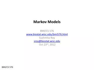 Markov Models