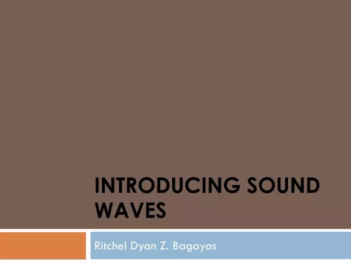 introducing sound waves