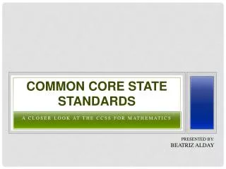 Common core state standards
