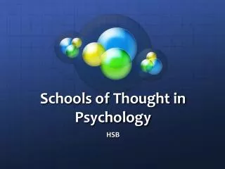 Schools of Thought in Psychology