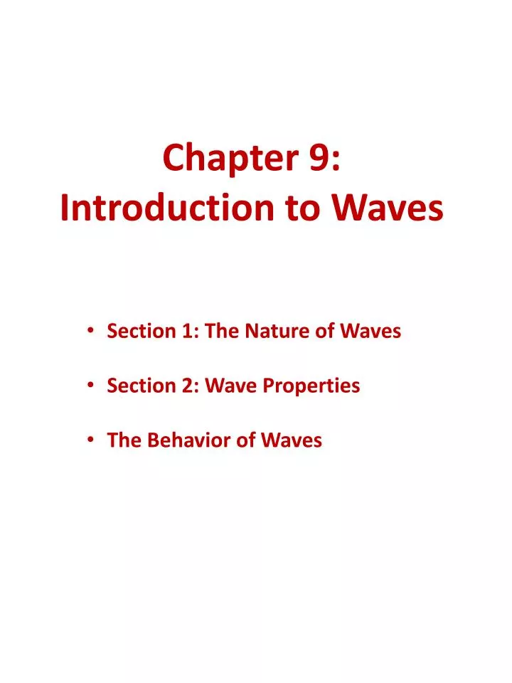 chapter 9 introduction to waves