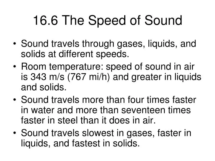 16 6 the speed of sound