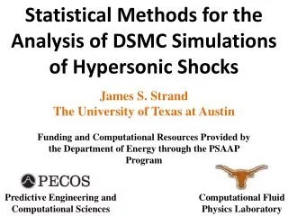 Statistical Methods for the Analysis of DSMC Simulations of Hypersonic Shocks