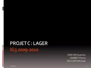 projet c lager ig3 2009 2010