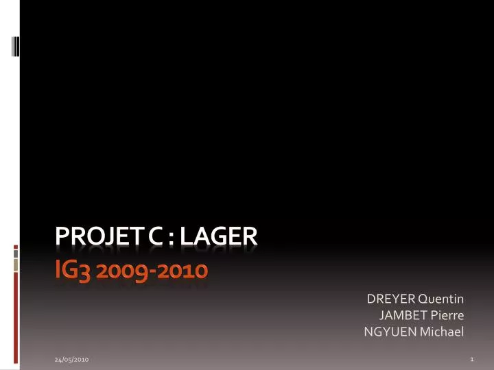 projet c lager ig3 2009 2010