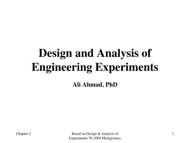 design and analysis of engineering experiments
