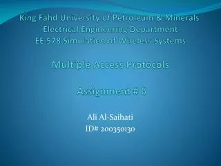 Ali Al- Saihati ID# 200350130