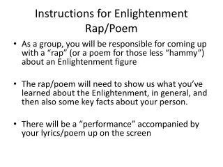 Instructions for Enlightenment Rap/Poem