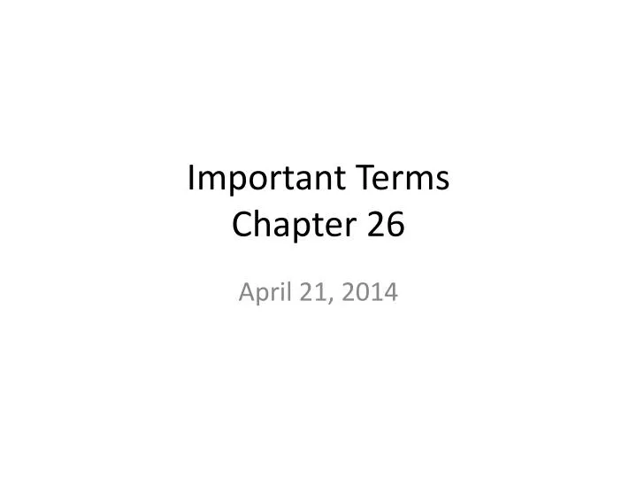important terms chapter 26