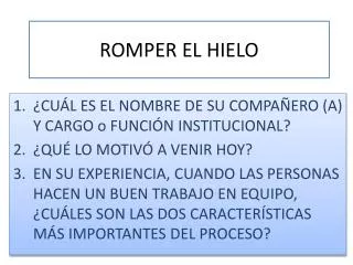 romper el hielo