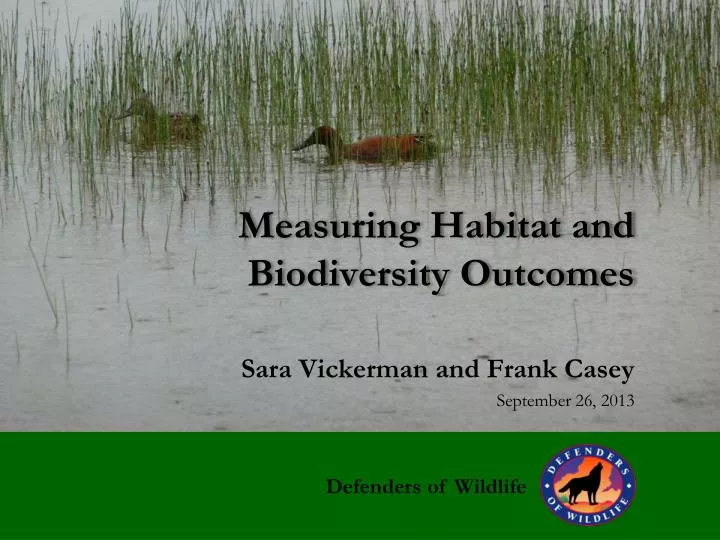 measuring habitat and biodiversity outcomes