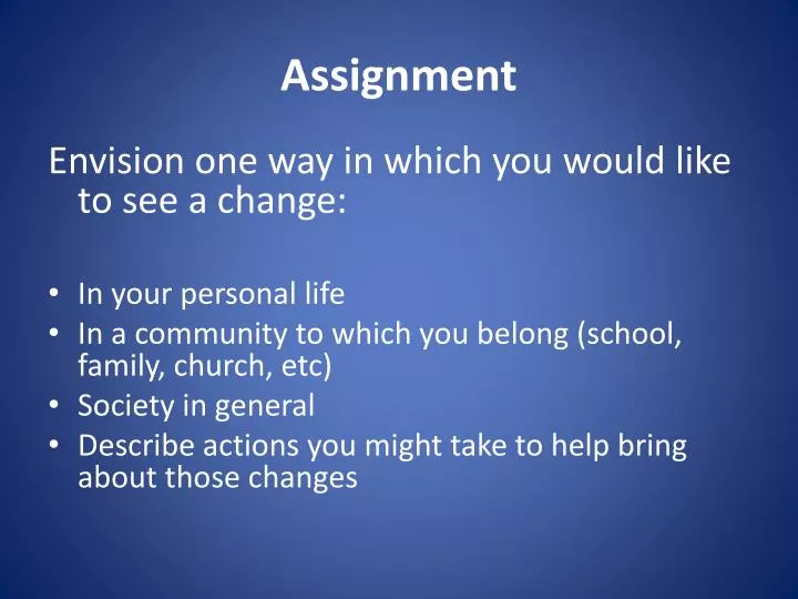 assignment