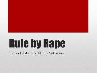 Rule by Rape