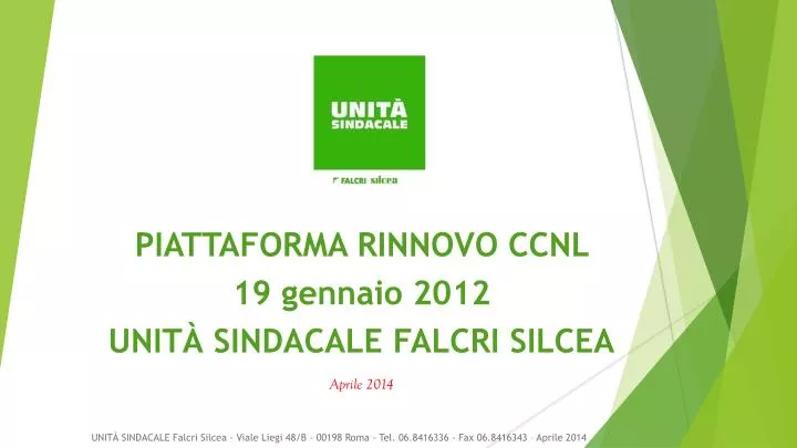 piattaforma rinnovo ccnl 19 gennaio 2012 unit sindacale falcri silcea