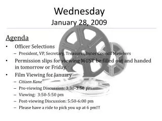 Wednesday January 28, 2009