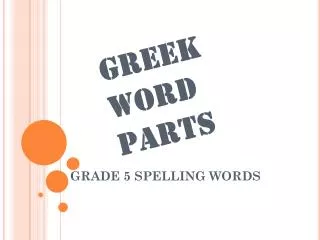 GREEK WORD PARTS
