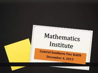 mathematics institute