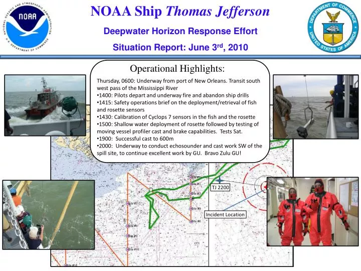 noaa ship thomas jefferson deepwater horizon response effort situation report june 3 rd 2010