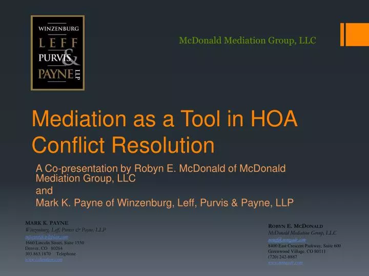 mediation as a tool in hoa conflict resolution
