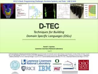 D-TEC Techniques for Building Domain Specific Languages (DSLs)