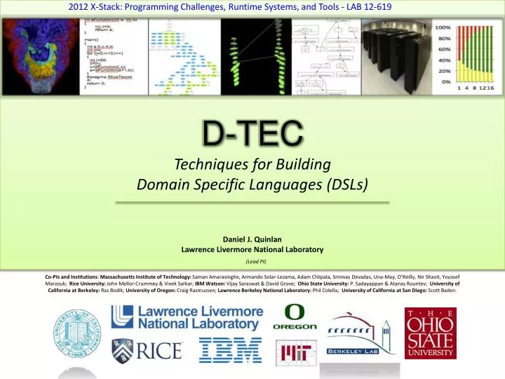 d tec techniques for building domain specific languages dsls