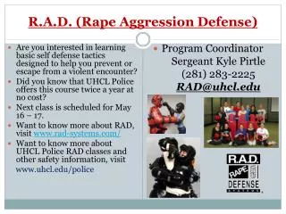 R.A.D. (Rape Aggression Defense)